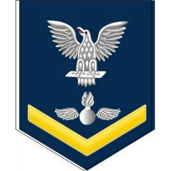 3.8 Inch Navy Gold E-4 Aviation Ordnanceman AO Decal Sticker