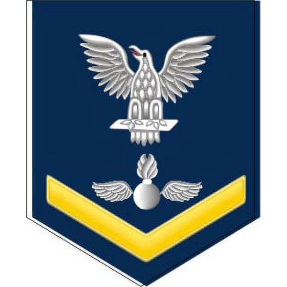 3.8 Inch Navy Gold E-4 Aviation Ordnanceman AO Decal Sticker