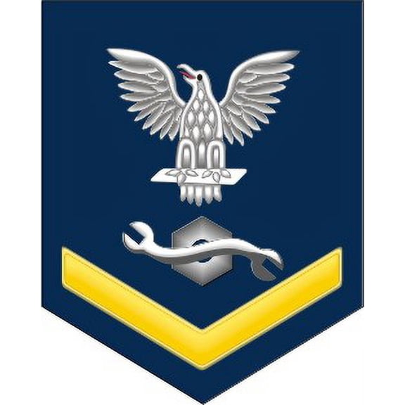 3.8 Inch Navy Gold E-4 Construction Mechanic CM Decal Sticker