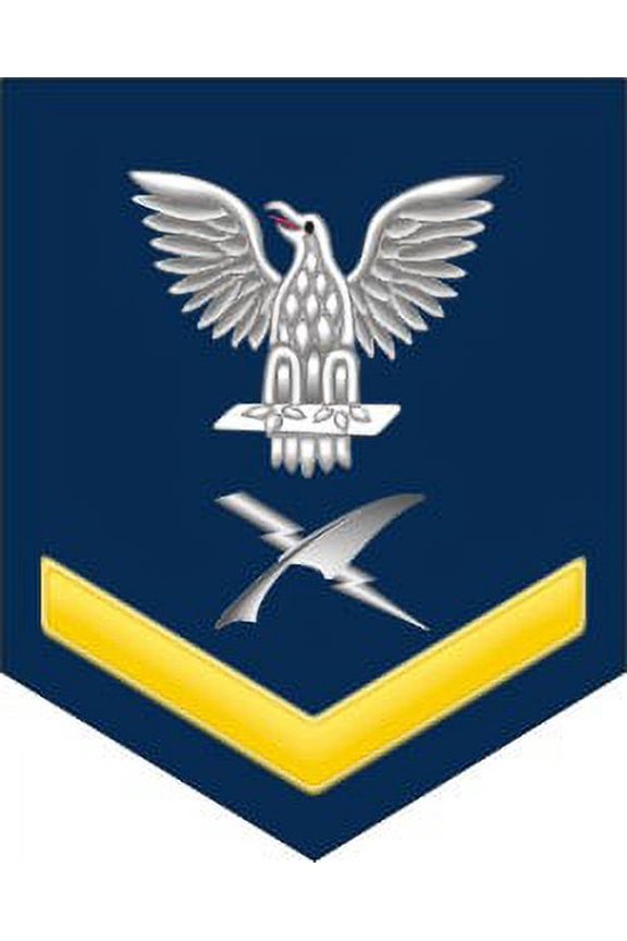 3.8 Inch Navy Gold E-4 Cryptographic Technician CT Decal Sticker