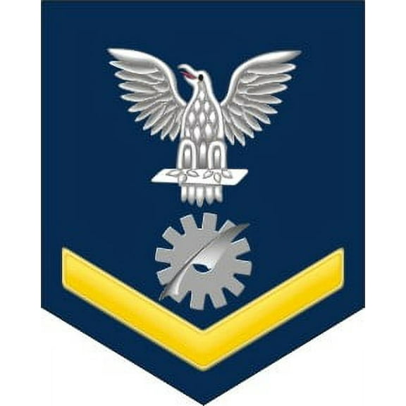 3.8 Inch Navy Gold E-4 Data Processing Technician DP Decal Sticker