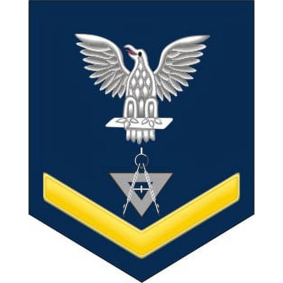 3.8 Inch Navy Gold E-4 Illustrator Draftsman DM Decal Sticker