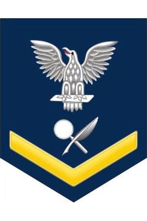3.8 Inch Navy Gold E-4 Intelligence Specialist IS Decal Sticker