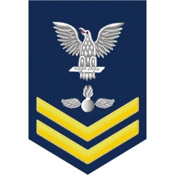 3.8 Inch Navy Gold E-5 Aviation Ordnanceman AO Decal Sticker