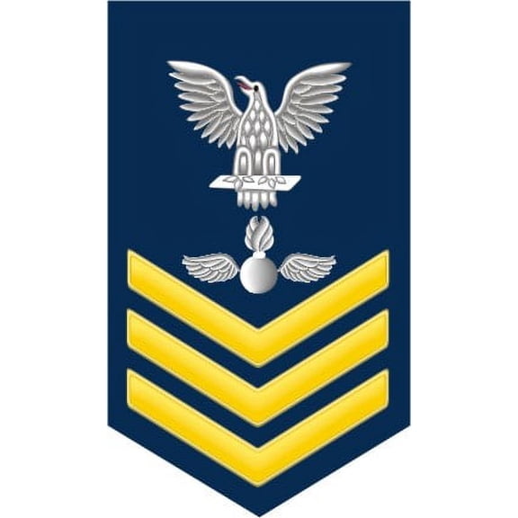 3.8 Inch Navy Gold E-6 Aviation Ordnanceman AO Decal Sticker