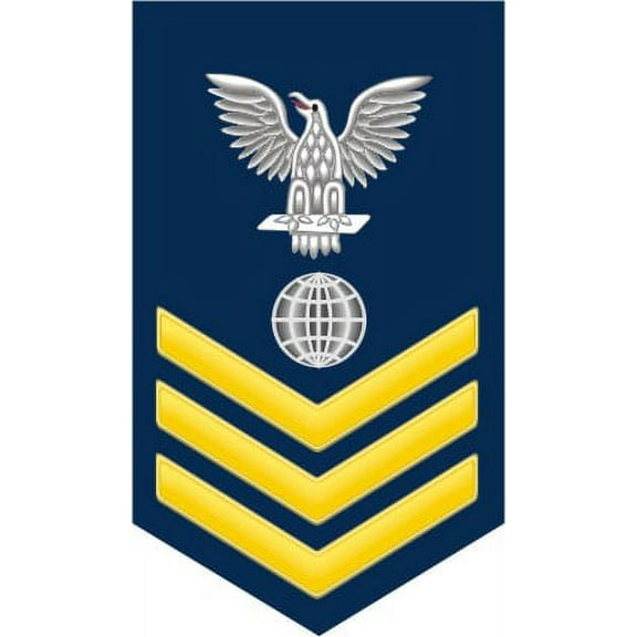 3.8 Inch Navy Gold E-6 Electrician's Mate EM Decal Sticker
