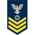 thumbnail image 1 of 3.8 Inch Navy Gold E-6 Engineman EN Decal Sticker, 1 of 1