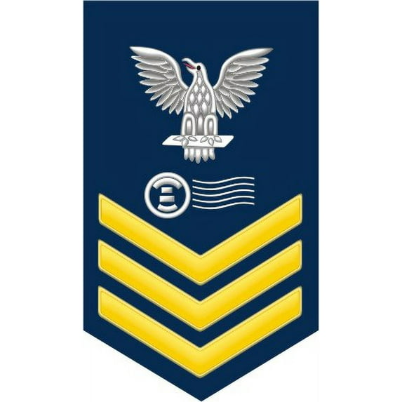 3.8 Inch Navy Gold E-6 Postal Clerk PC Decal Sticker