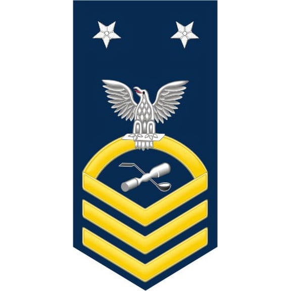 3.8 Inch Navy Master Chief Gold E-9 Molder ML Decal Sticker
