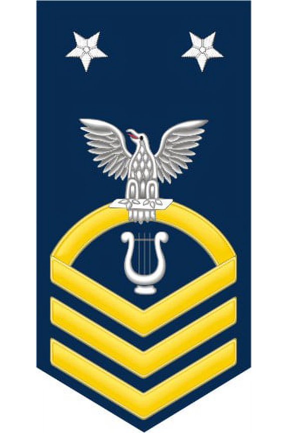 3.8 Inch Navy Master Chief Gold E-9 Musician MU Decal Sticker