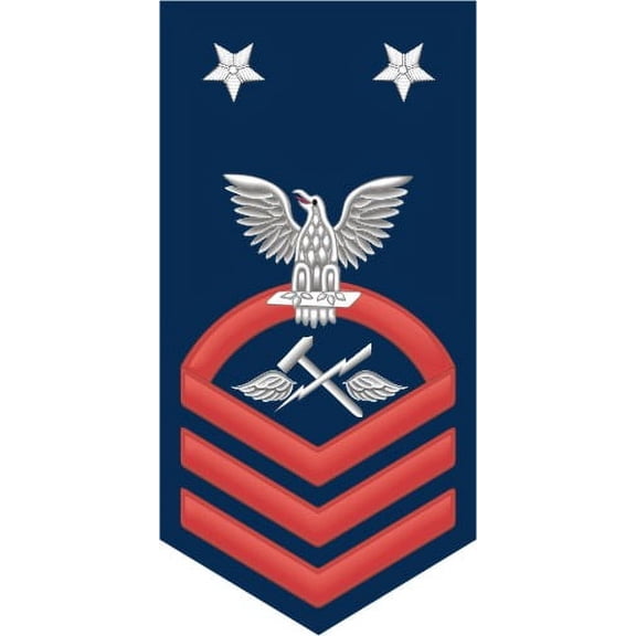 3.8 Inch Navy Master Chief Red E-9 Aviation Support Equipment Tech AS Decal Sticker