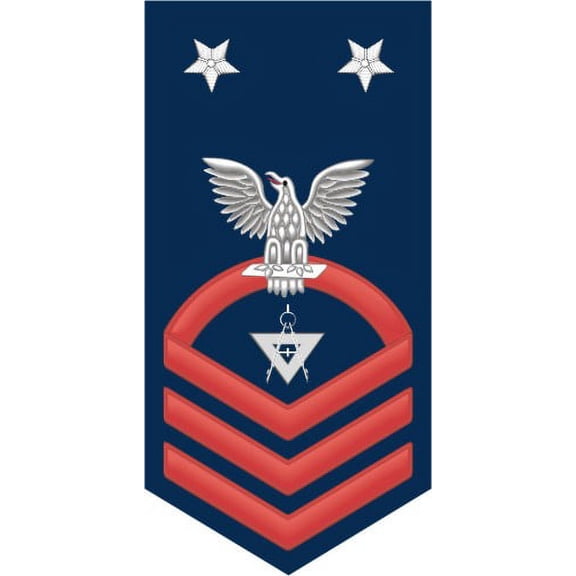 3.8 Inch Navy Master Chief Red E-9 Illustrator Draftsman DM Decal Sticker