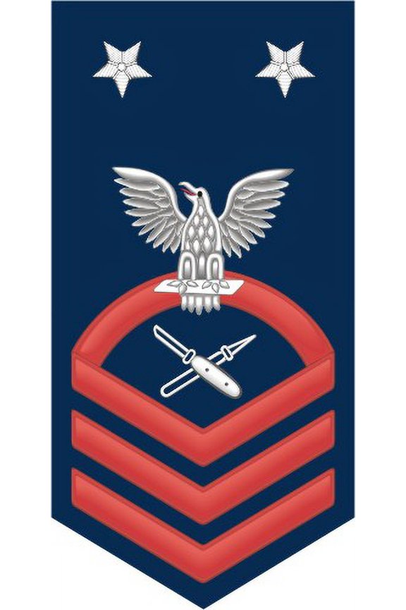 3.8 Inch Navy Master Chief Red E-9 Lithographer LT Decal Sticker