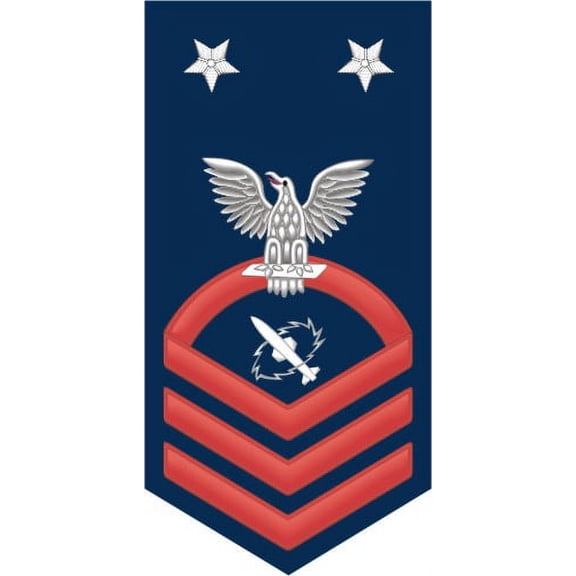 3.8 Inch Navy Master Chief Red E-9 Missile Technician MT Decal Sticker