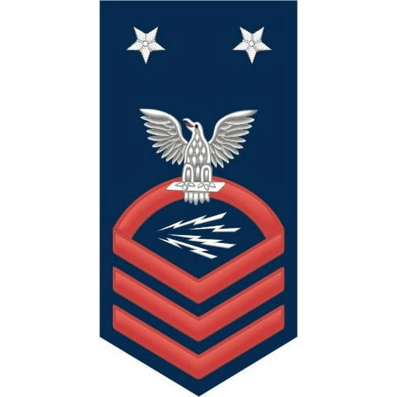 3.8 Inch Navy Master Chief Red E-9 Radioman RM Decal Sticker