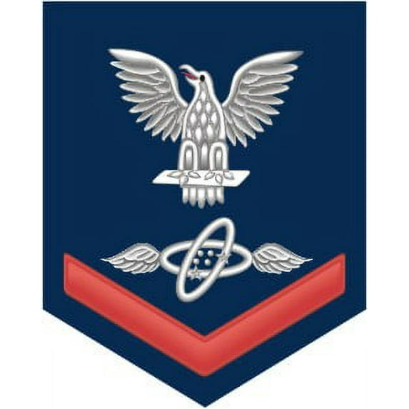 3.8 Inch Navy Red E-4 Aviation Electronics Technician AT Decal Sticker