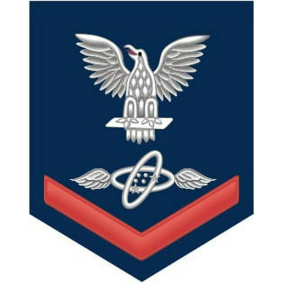 3.8 Inch Navy Red E-4 Aviation Electronics Technician AT Decal Sticker