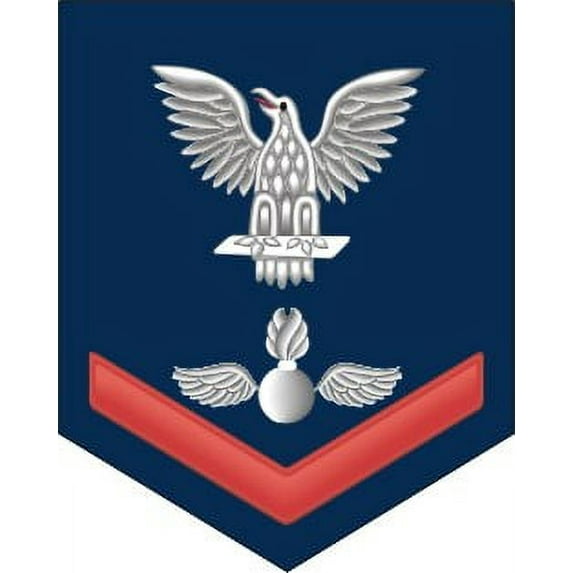 3.8 Inch Navy Red E-4 Aviation Ordnanceman AO Decal Sticker