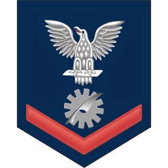 3.8 Inch Navy Red E-4 Data Processing Technician DP Decal Sticker