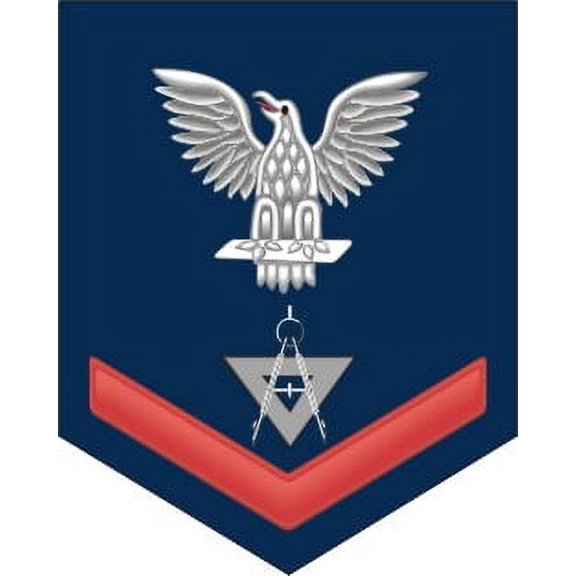 3.8 Inch Navy Red E-4 Illustrator Draftsman DM Decal Sticker