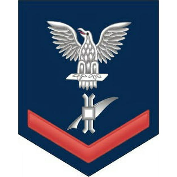 3.8 Inch Navy Red E-4 Legalman LN Decal Sticker