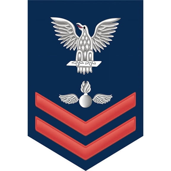 3.8 Inch Navy Red E-5 Aviation Ordnanceman AO Decal Sticker