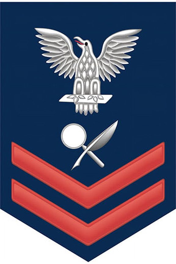 3.8 Inch Navy Red E-5 Intelligence Specialist IS Decal Sticker