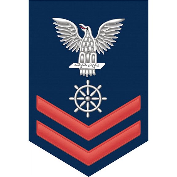 3.8 Inch Navy Red E-5 Quartermaster QM Decal Sticker