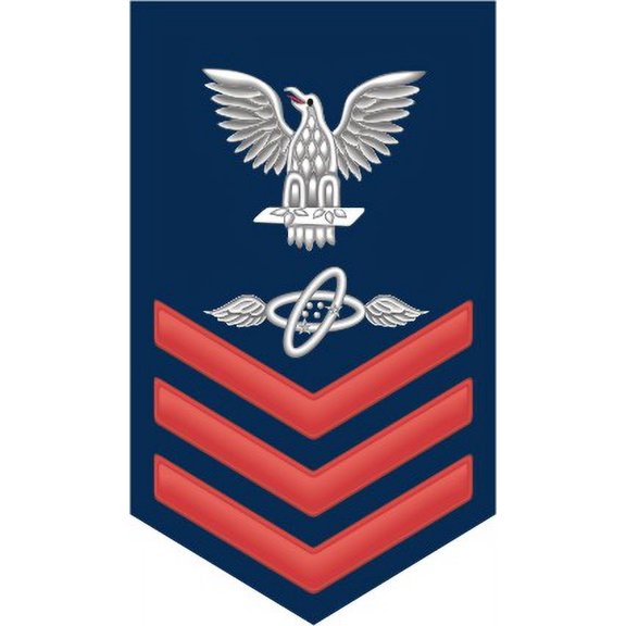 3.8 Inch Navy Red E-6 Aviation Electronics Technician AT Decal Sticker