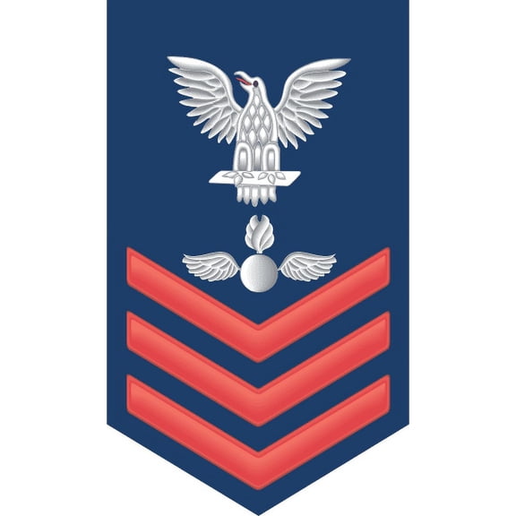 3.8 Inch Navy Red E-6 Aviation Ordnanceman AO Decal Sticker