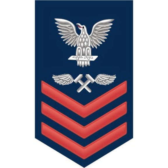 3.8 Inch Navy Red E-6 Aviation Structural Mechanic AM Decal Sticker