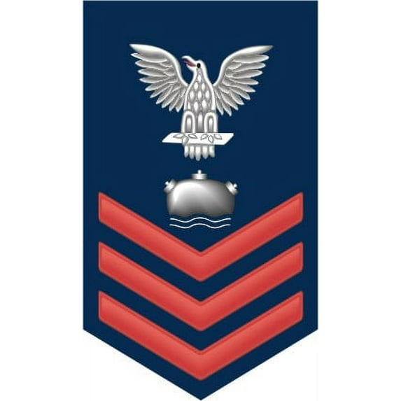 3.8 Inch Navy Red E-6 Mineman MN Decal Sticker