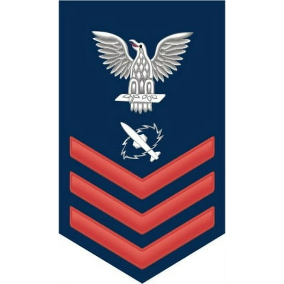 3.8 Inch Navy Red E-6 Missile Technician MT Decal Sticker