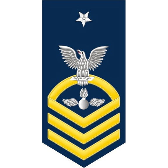 3.8 Inch Navy Senior Chief Gold E-8 Aviation Ordnanceman AO Decal Sticker