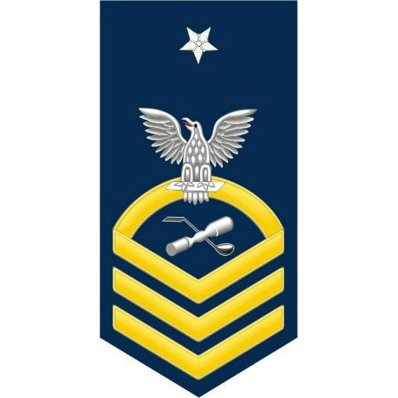 3.8 Inch Navy Senior Chief Gold E-8 Molder ML Decal Sticker