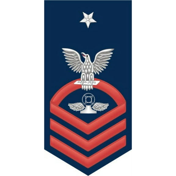 3.8 Inch Navy Senior Chief Red E-8 Air Traffic Controller AC Decal Sticker
