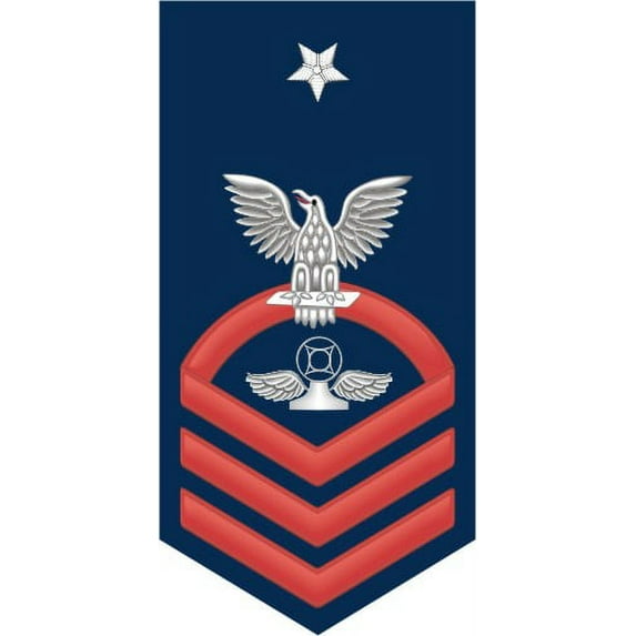3.8 Inch Navy Senior Chief Red E-8 Air Traffic Controller AC Decal Sticker