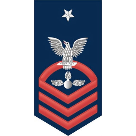3.8 Inch Navy Senior Chief Red E-8 Aviation Ordnanceman AO Decal Sticker