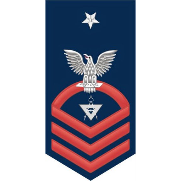 3.8 Inch Navy Senior Chief Red E-8 Illustrator Draftsman DM Decal Sticker
