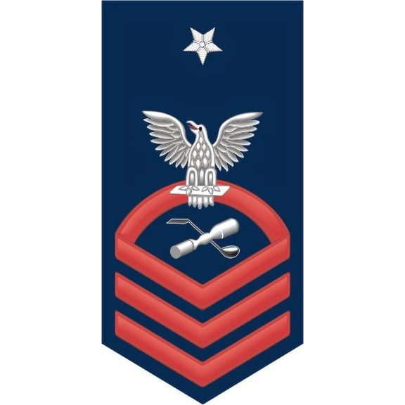 3.8 Inch Navy Senior Chief Red E-8 Molder ML Decal Sticker