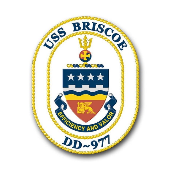 3.8 Inch Navy USS Briscoe DD-977 Vinyl Transfer Decal