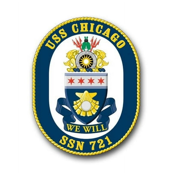 3.8 Inch Navy USS Chicago SSN-721 Vinyl Transfer Decal