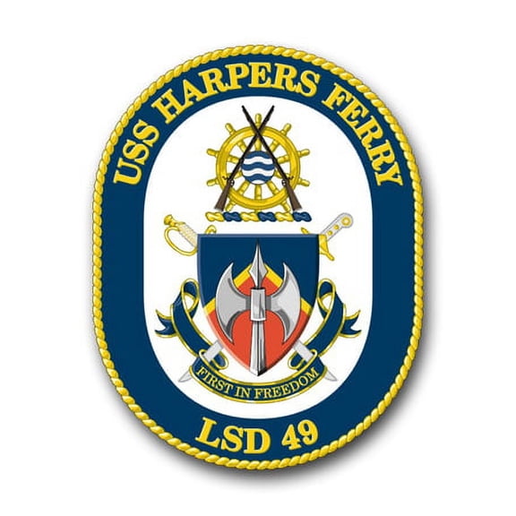 3.8 Inch Navy USS Harpers Ferry LSD-49 Vinyl Transfer Decal