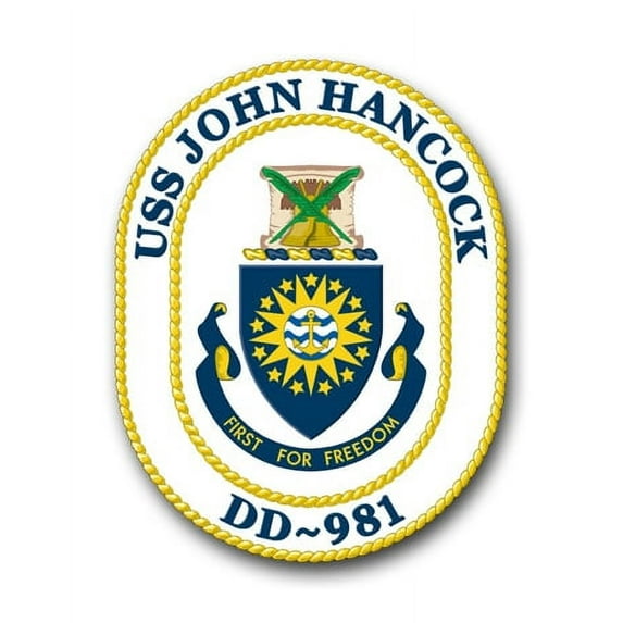 3.8 Inch Navy USS John Hancock DD-981 Vinyl Transfer Decal