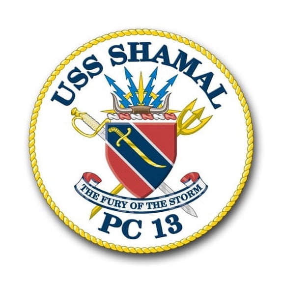 3.8 Inch Navy USS Shamal PC-13 Vinyl Transfer Decal