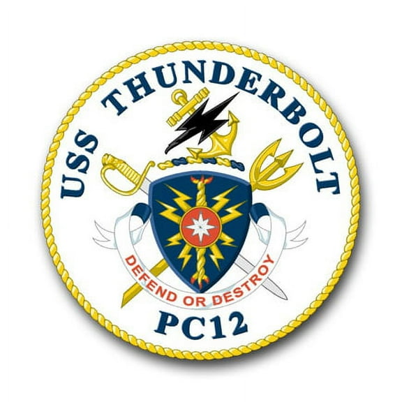 3.8 Inch Navy USS Thunderbolt PC-12 Vinyl Transfer Decal