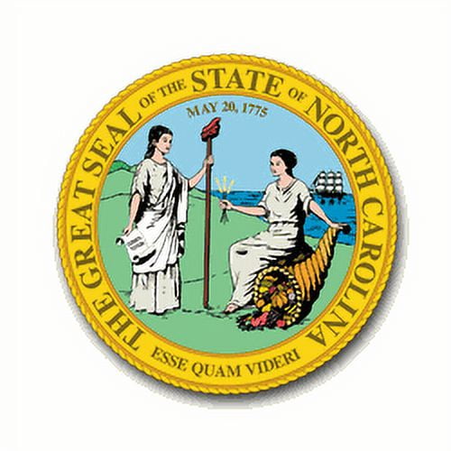 3.8 Inch North Carolina State Seal Vinyl Transfer Decal