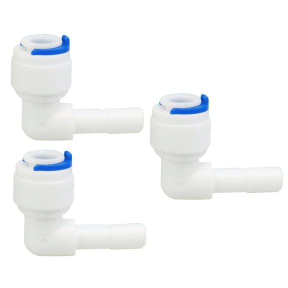 3/8 Inch OD Elbow Quick Connect Water Purifier Tube Fittings Connector for RO Reverse Osmosis System 3pcs