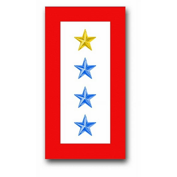 3.8 Inch 'ONE GOLD AND THREE BLUE STAR' SERVICE FLAG VINYL TRANSFER DECAL