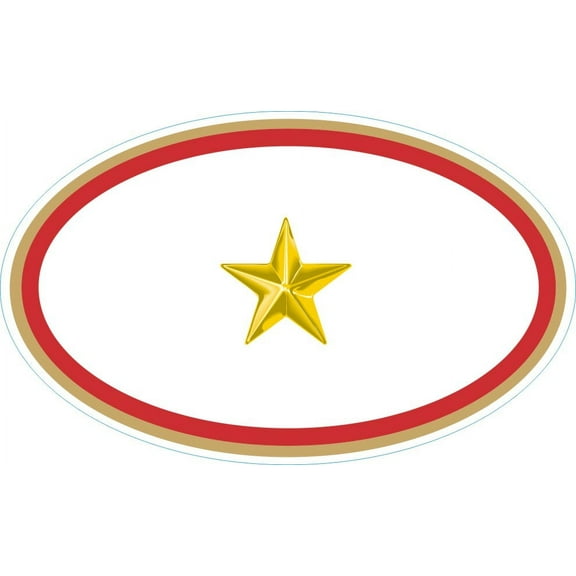 3.8 Inch One Gold Star Service Banner Oval Decal